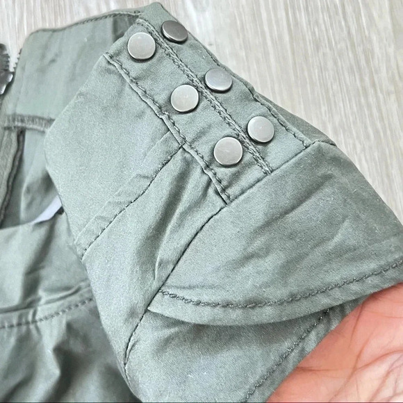 DYNAMITE KAKI GREEN ARMY MINI BACK ZIPPER DRESS SIZE XS - Picture 2 of 14